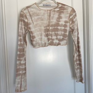 ADIKA TIE DYE CROP LONG SLEEVE TOP